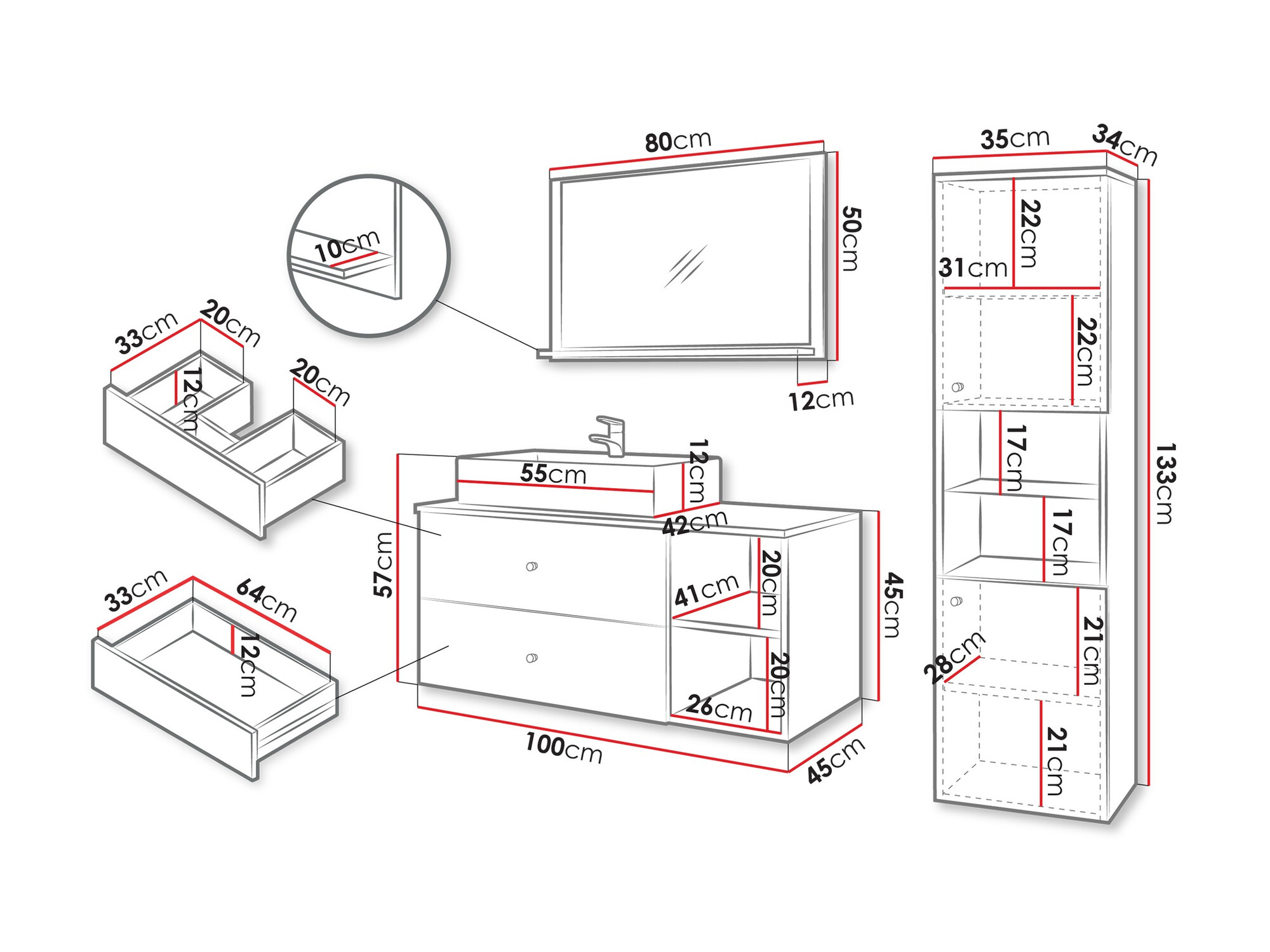 Set za kupatilo Ophruvi 101 (Belo)