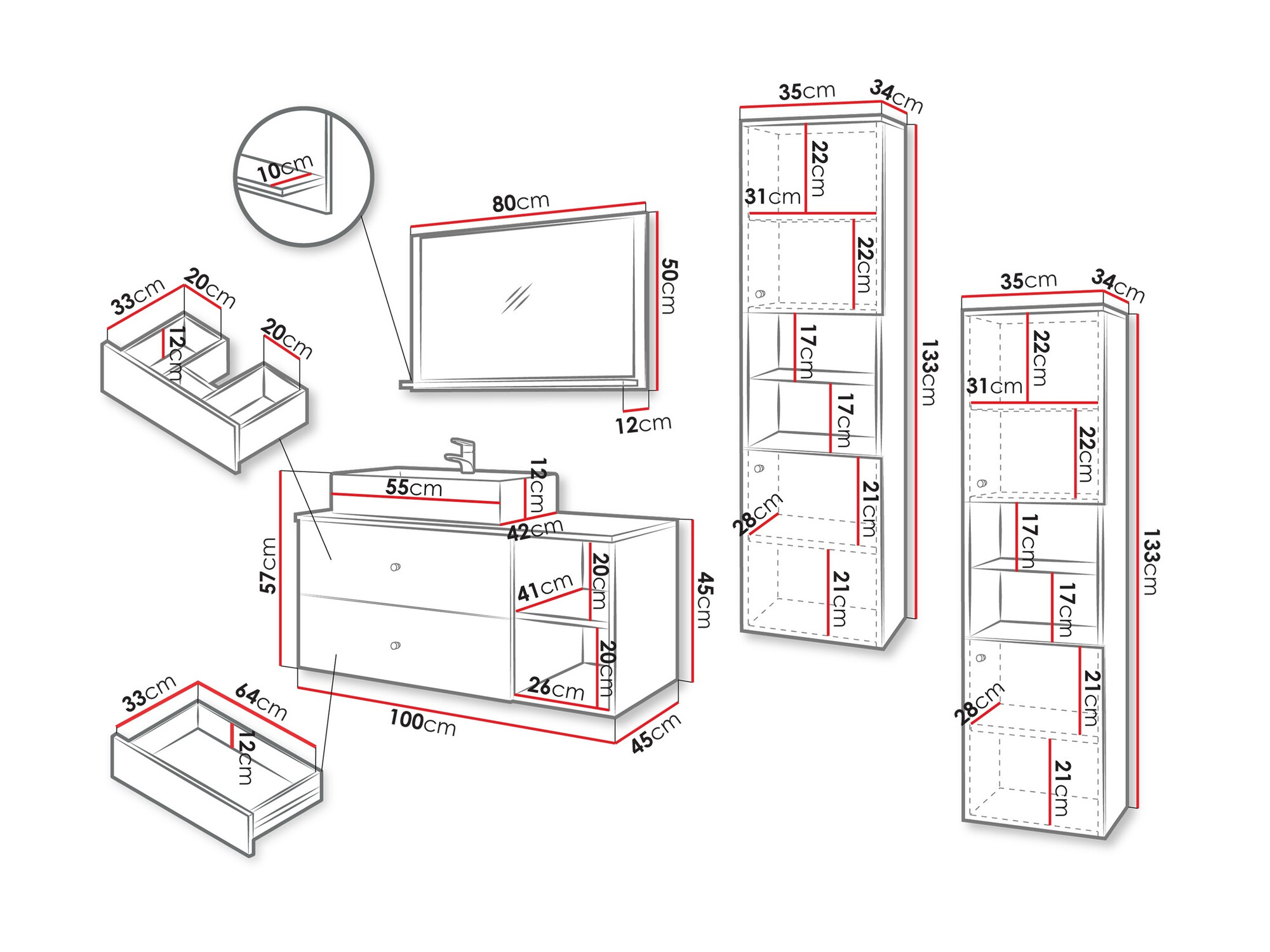Set za kupatilo Ophruvi 102 (Belo)