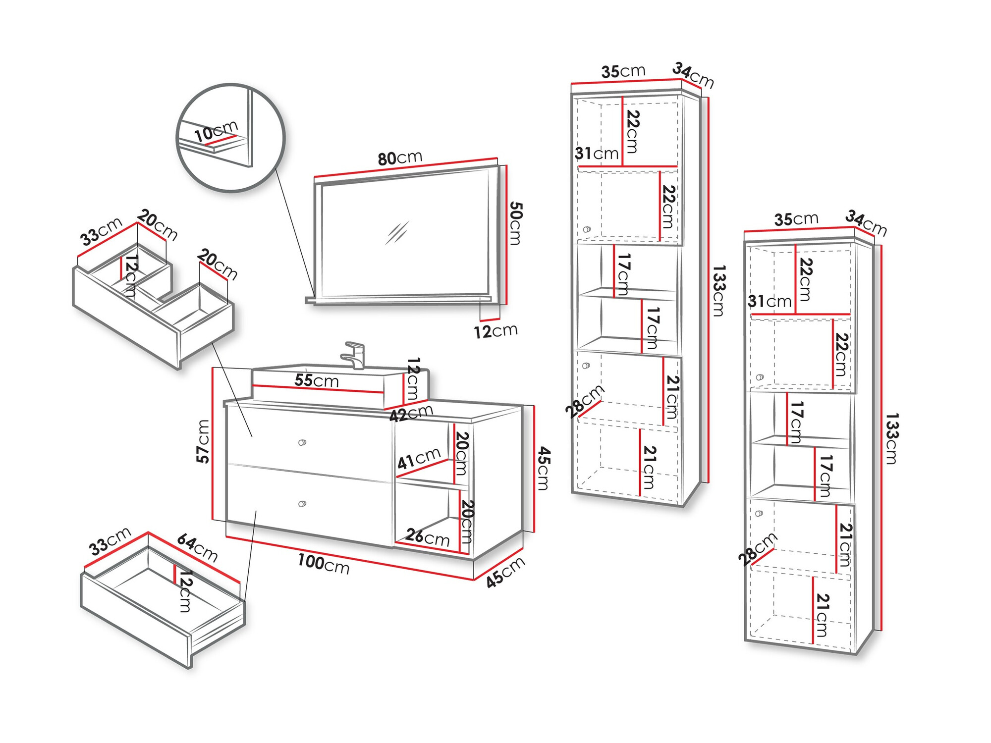 Set za kupatilo Ophruvi 102 (Crno)