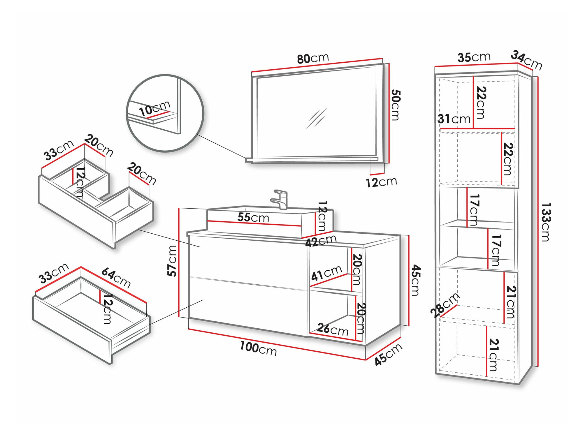 Set za kupatilo Ophruvi 104 (Crno)