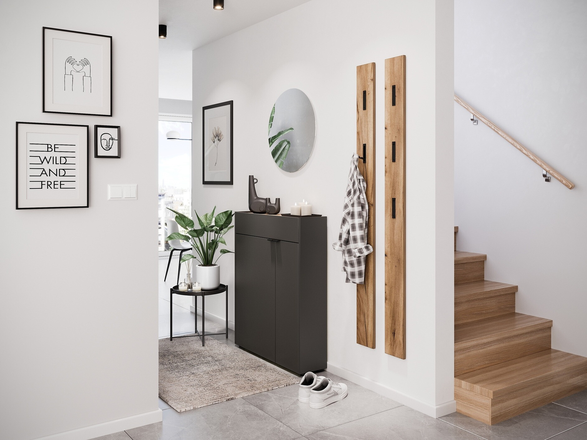 Polica za obuću Cirsale 110 (Grafit + Navarra hrast)