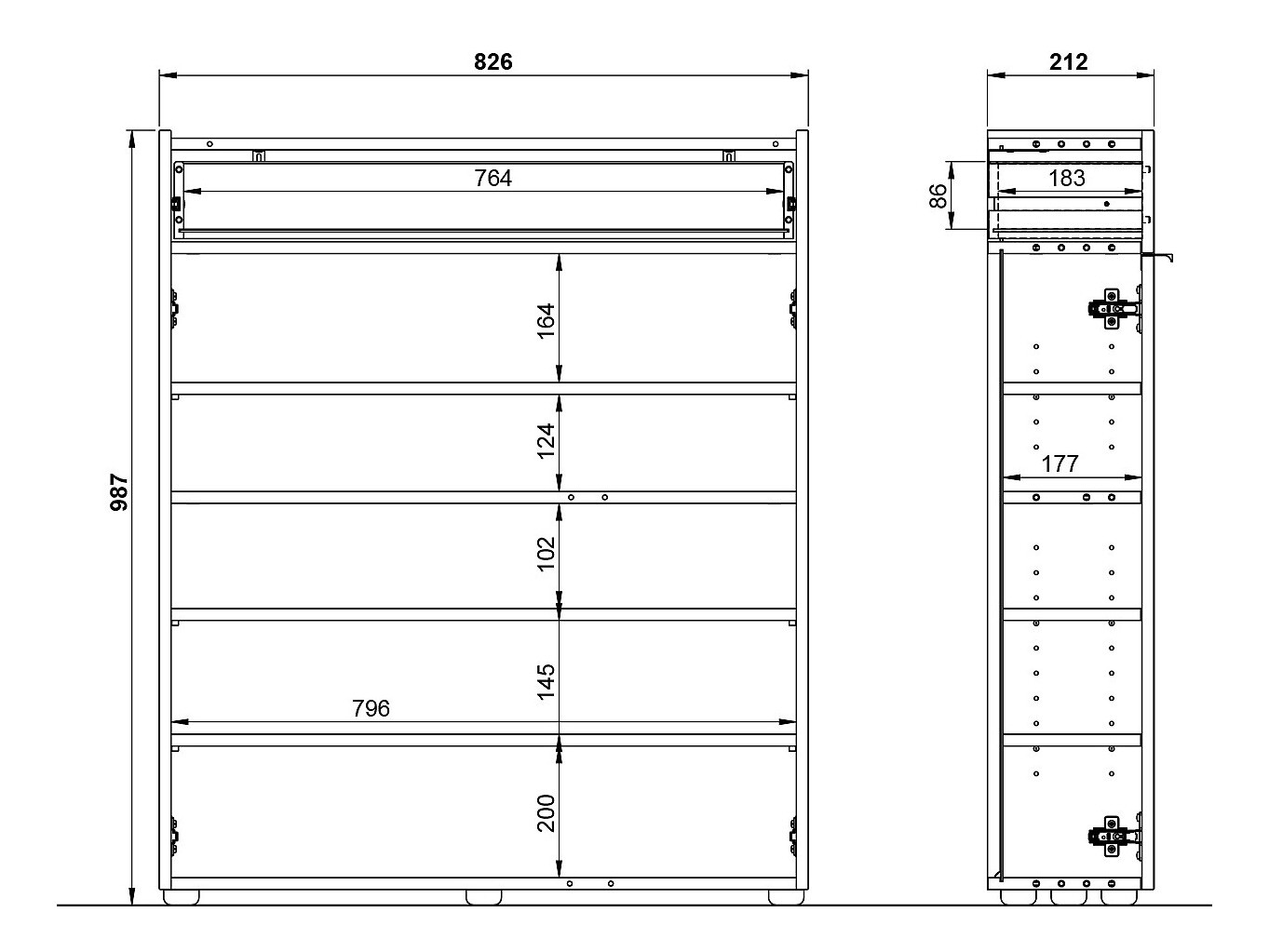 Polica za obuću Cirsale 110 (Grafit + Navarra hrast)