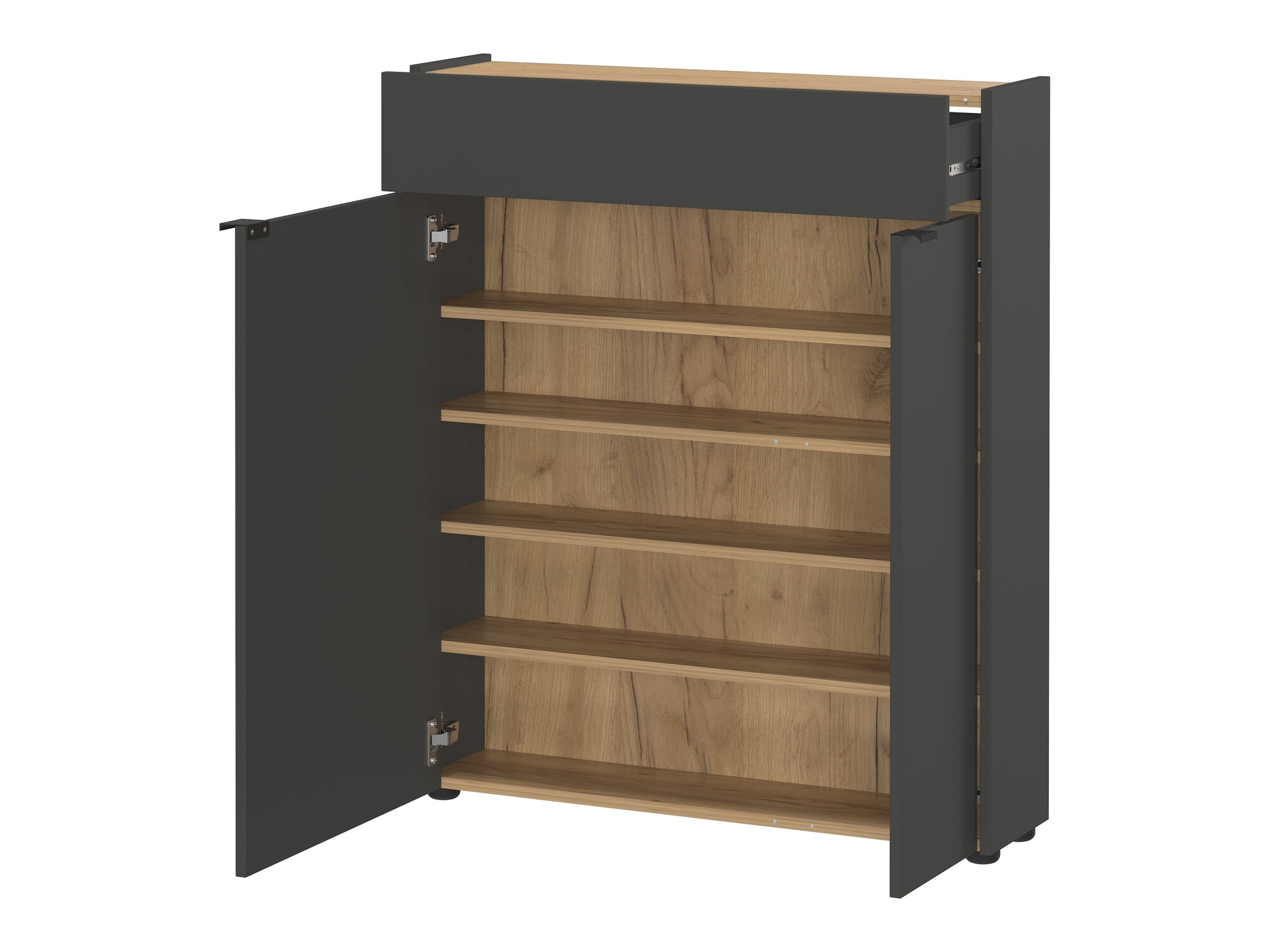 Polica za obuću Cirsale 110 (Graphite + Navarra hrast)