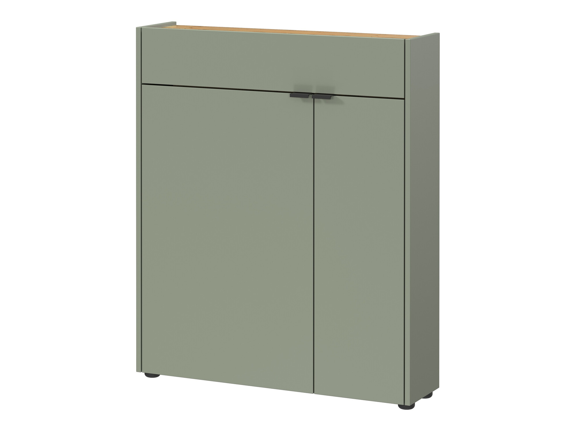 Polica za obuću Cirsale 110 (Prašnjavo zelena + Navarra hrast)