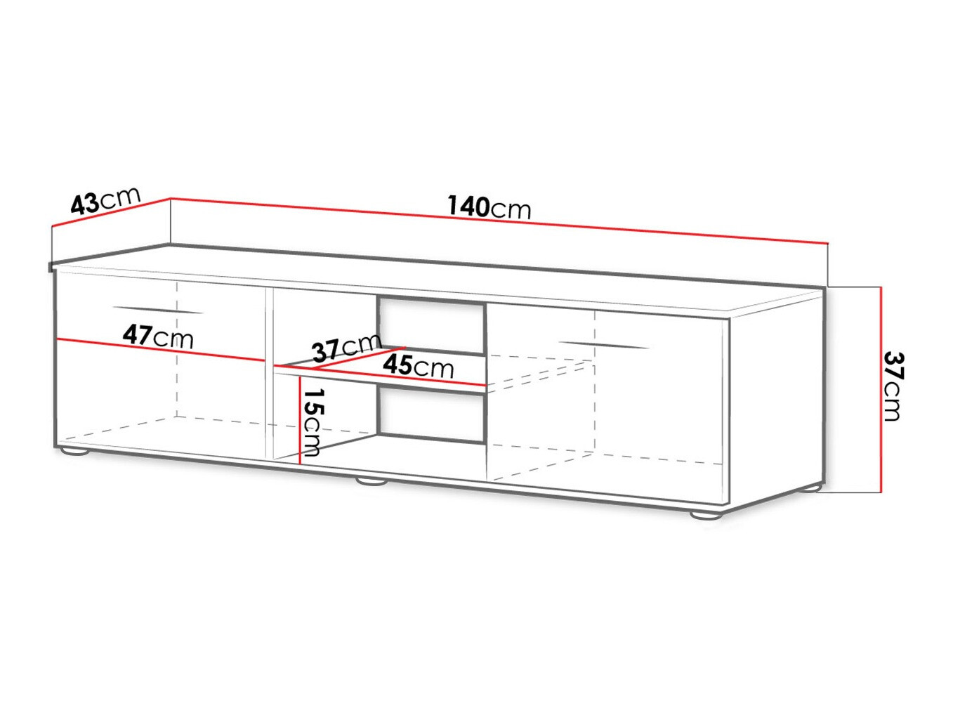 TV sto Tornola 100 (Belo + Sjajno belo)