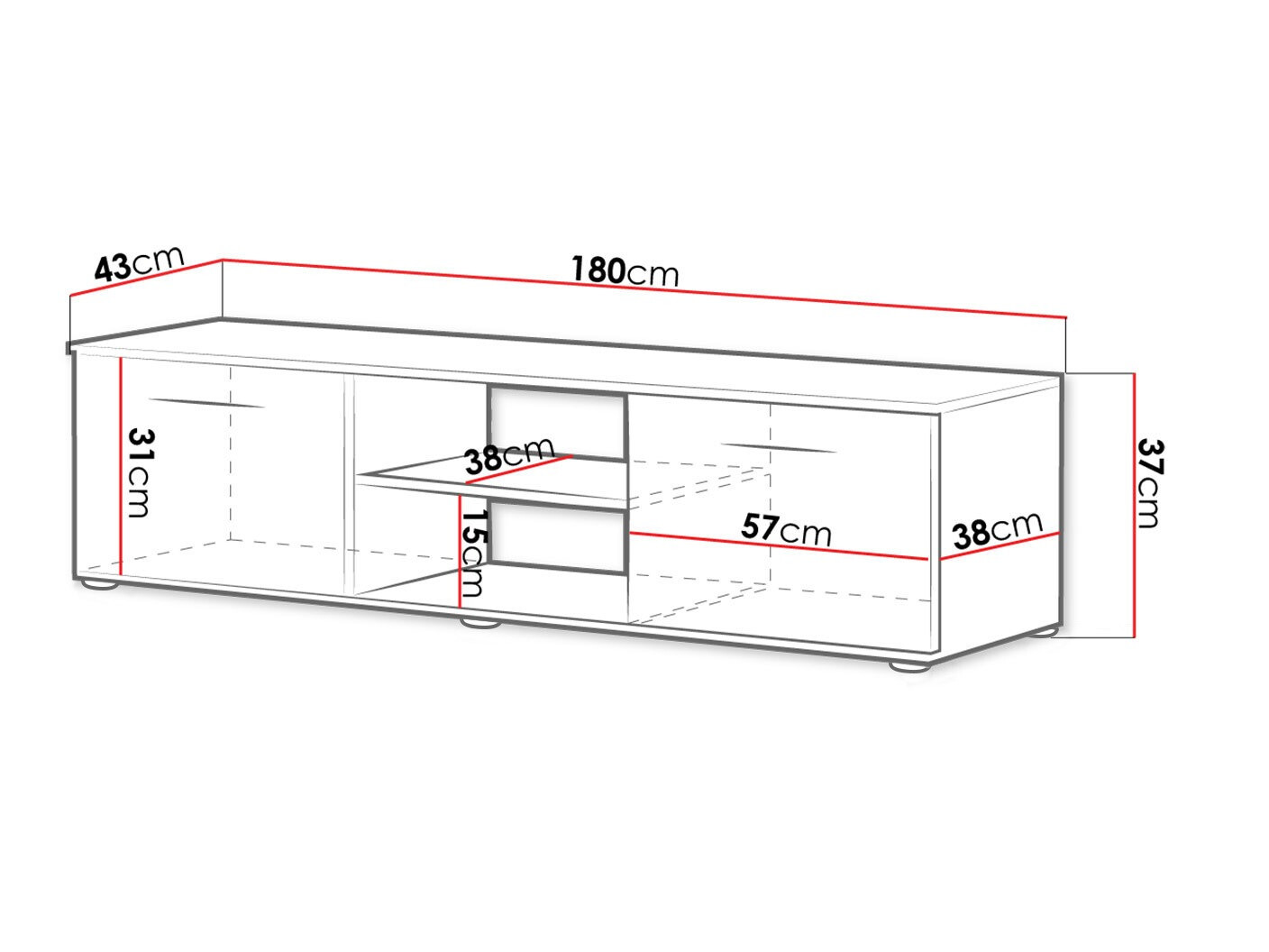 TV sto Tornola 101 (Belo + Sjajno belo)