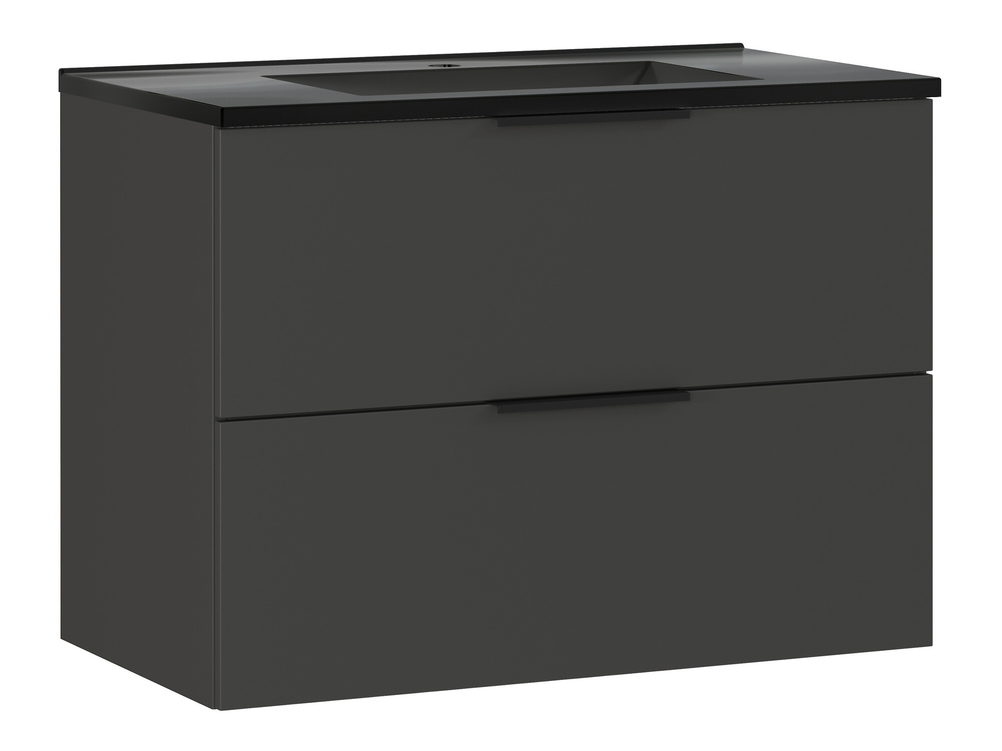 Zidni kupatilski ormarić za umivaonik Temeli 108 (Grafit + Crno)