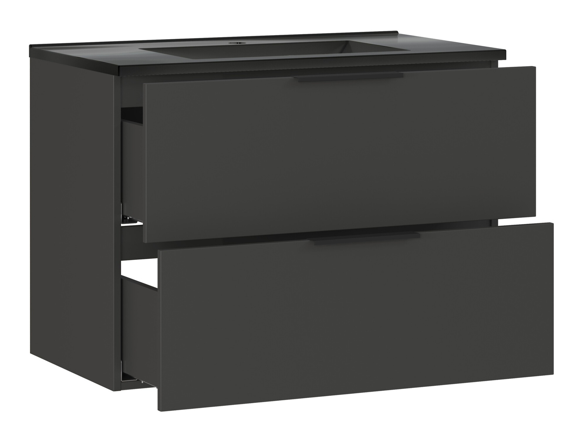 Zidni kupatilski ormarić za umivaonik Temeli 108 (Grafit + Crno)