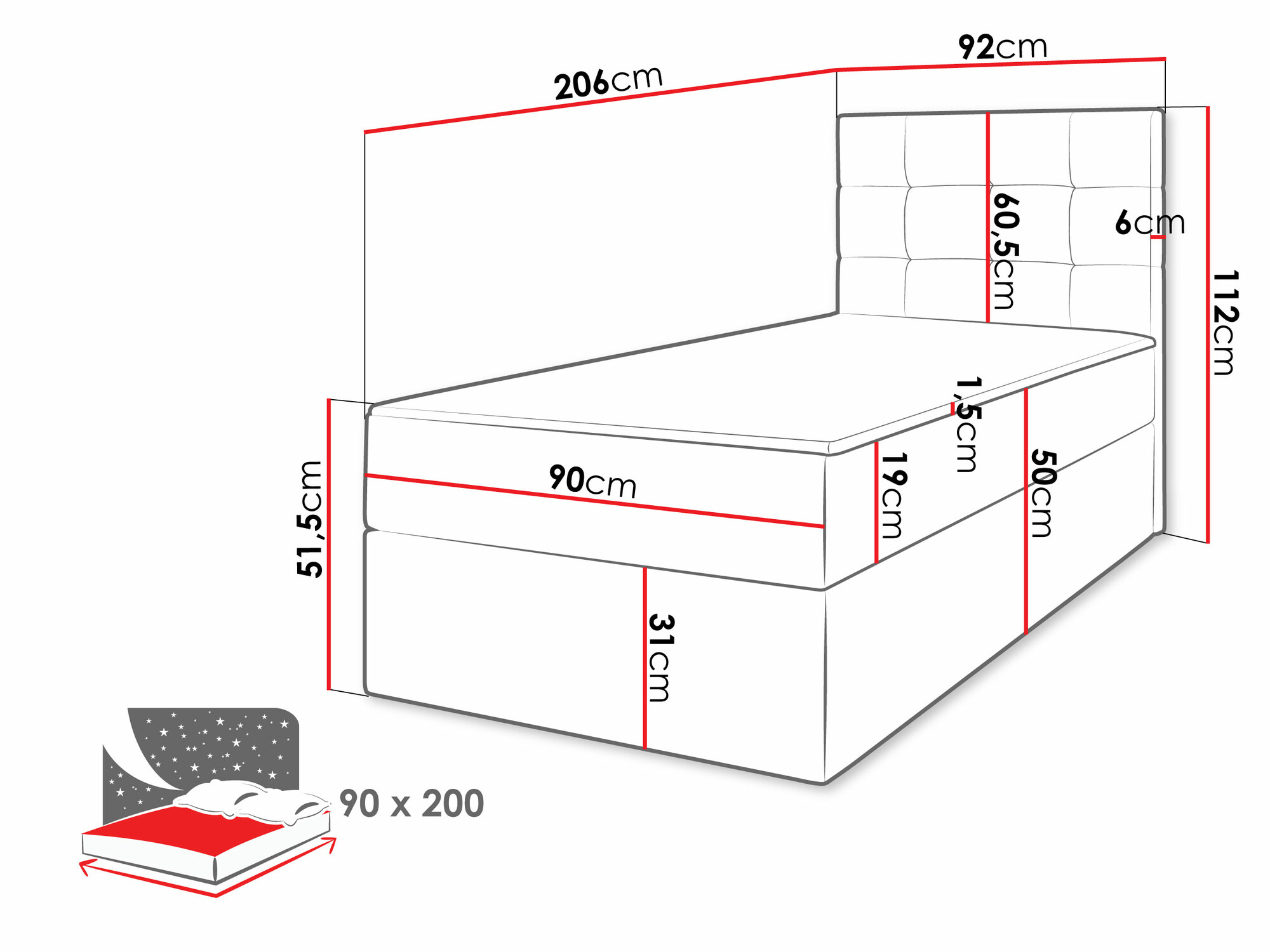 Boxspring krevet Comfivo Osculum II (Soft 011)
