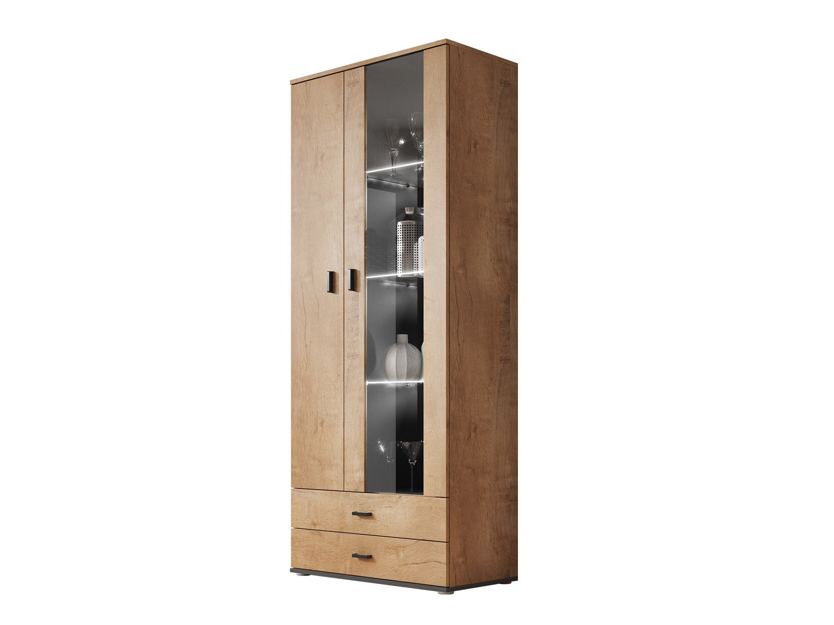 Polica Tornola 105 (Храст лефкас + Crno)