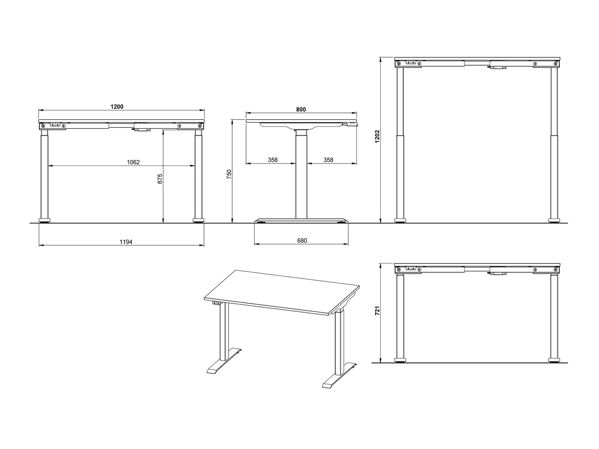 Sto sa podesivom visinom Vesbeno 104 (Graphite + Crno)