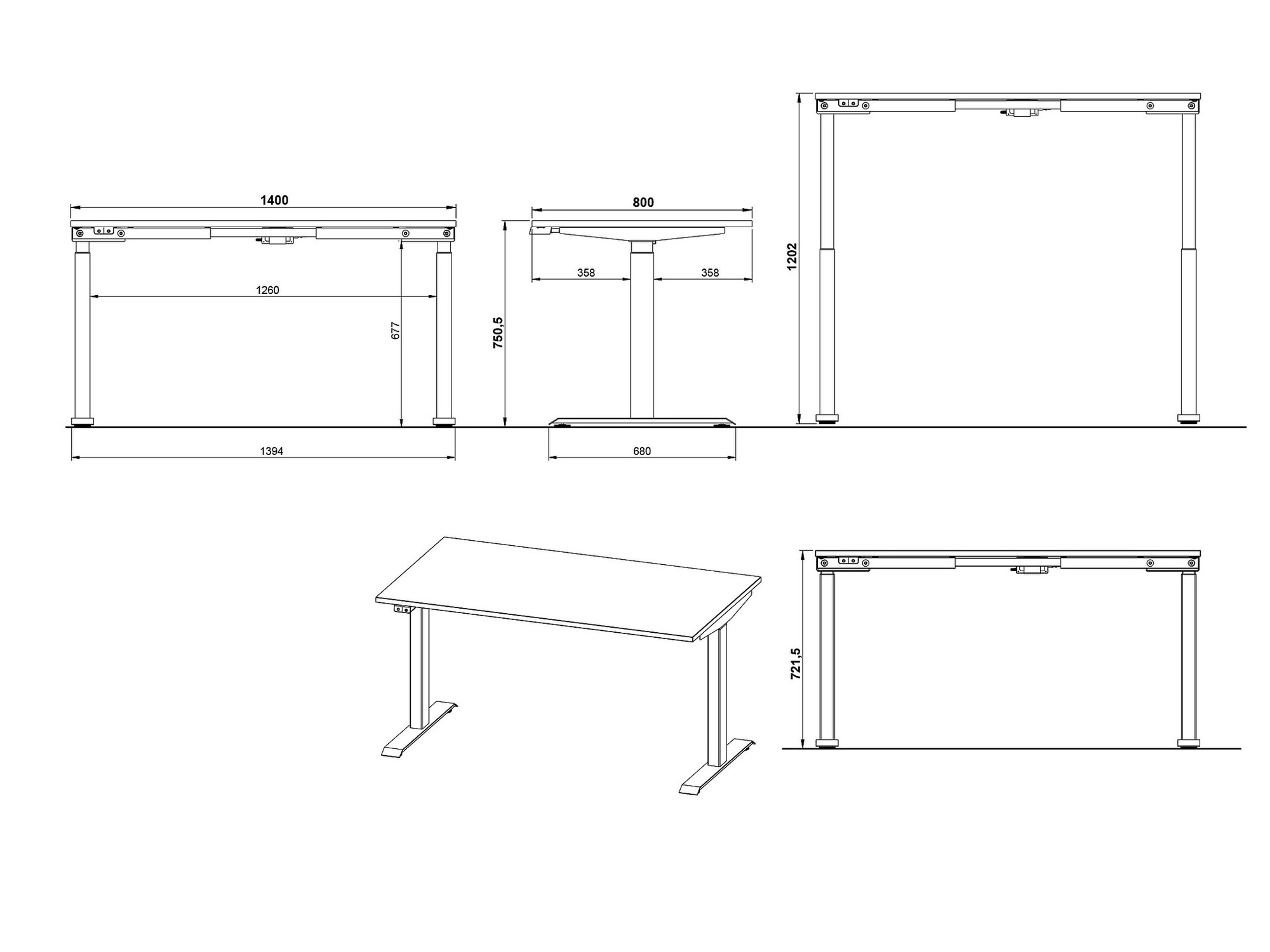Sto sa podesivom visinom Vesbeno 105 (Graphite + Crno)