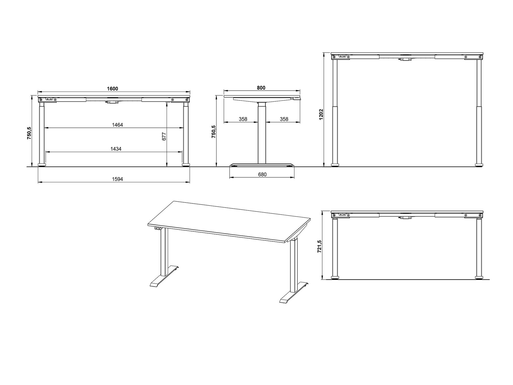 Sto sa podesivom visinom Vesbeno 106 (Kašmir + Crno)