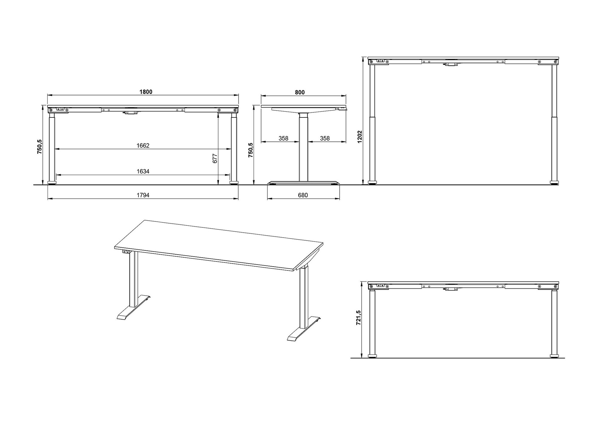 Sto sa podesivom visinom Vesbeno 107 (Kašmir + Crno)