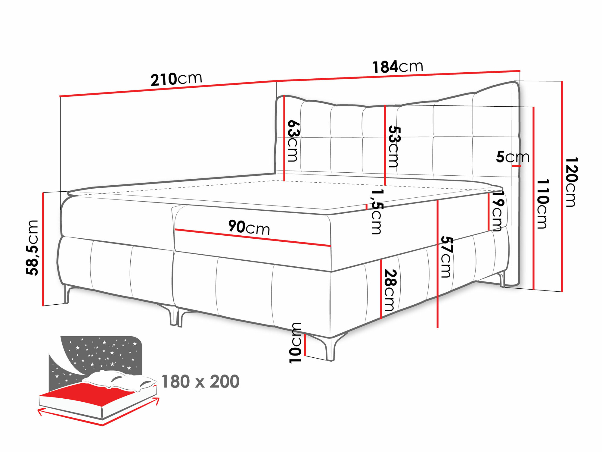 Boxspring krevet Littera (Freya 210.32)
