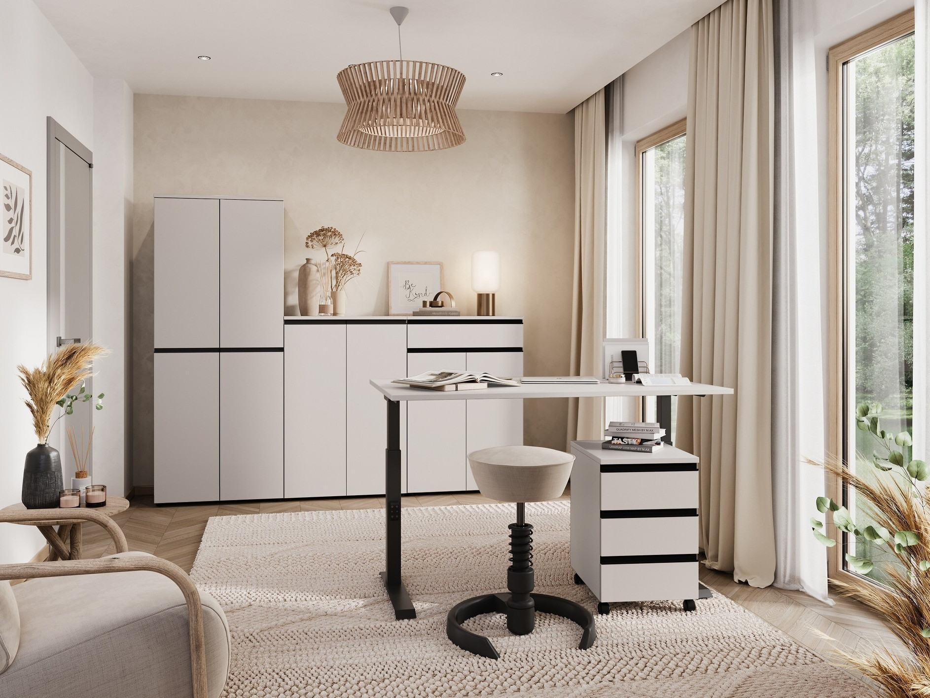 Kancelarijski sto Vesbeno 108 (Kašmir + Crno)