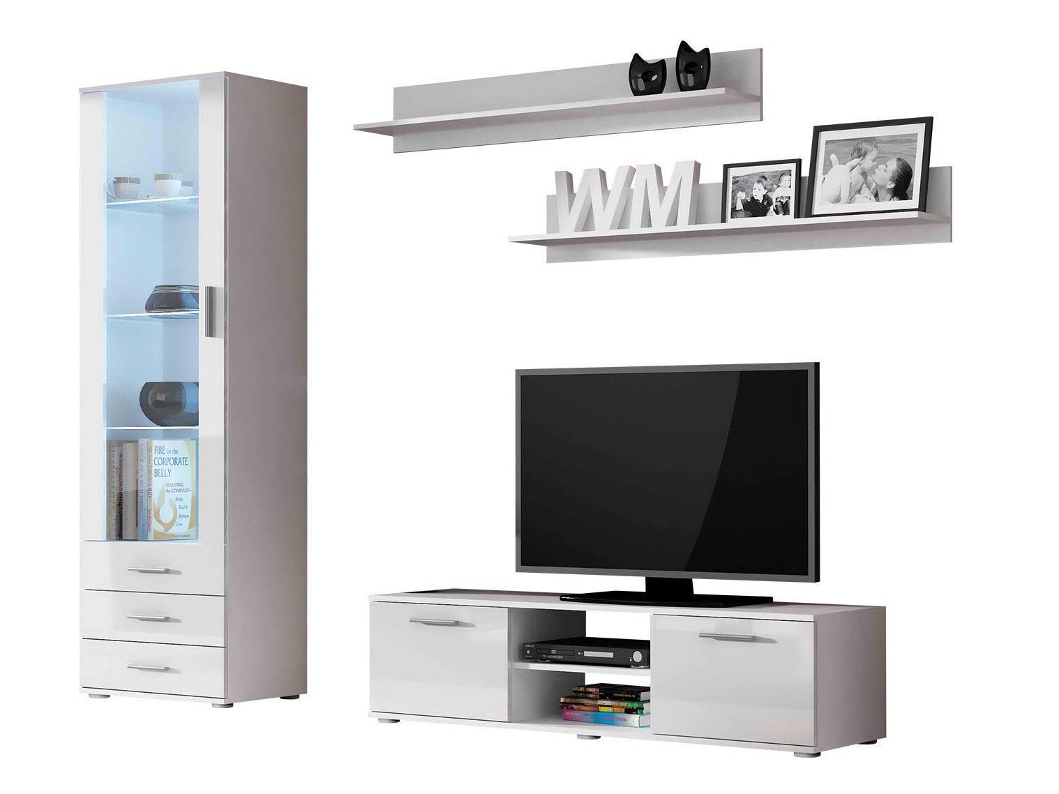 Set za dnevnu sobu Tornola 110 (Belo + Sjajno belo)