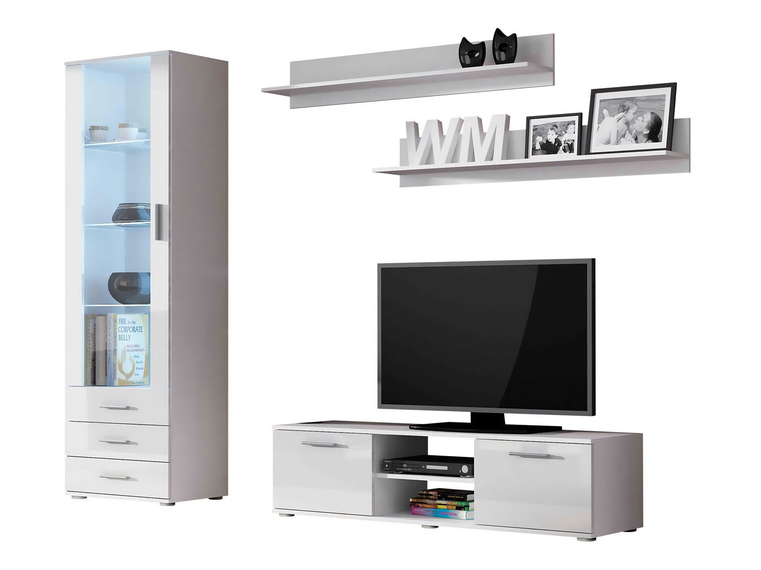 Set za dnevnu sobu Tornola 110 (Belo + Sjajno belo)