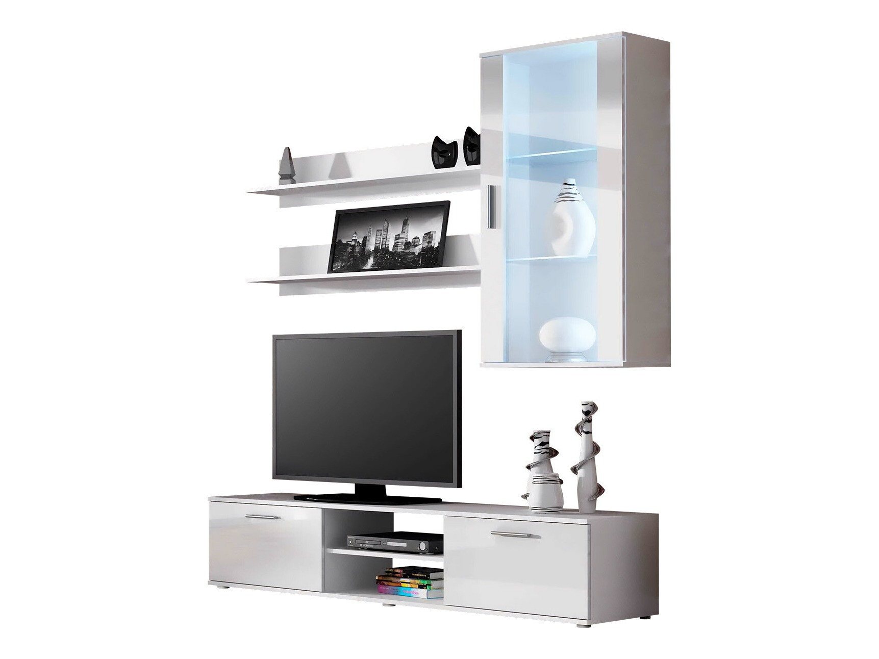 Set za dnevnu sobu Tornola 113 (Belo + Sjajno belo)