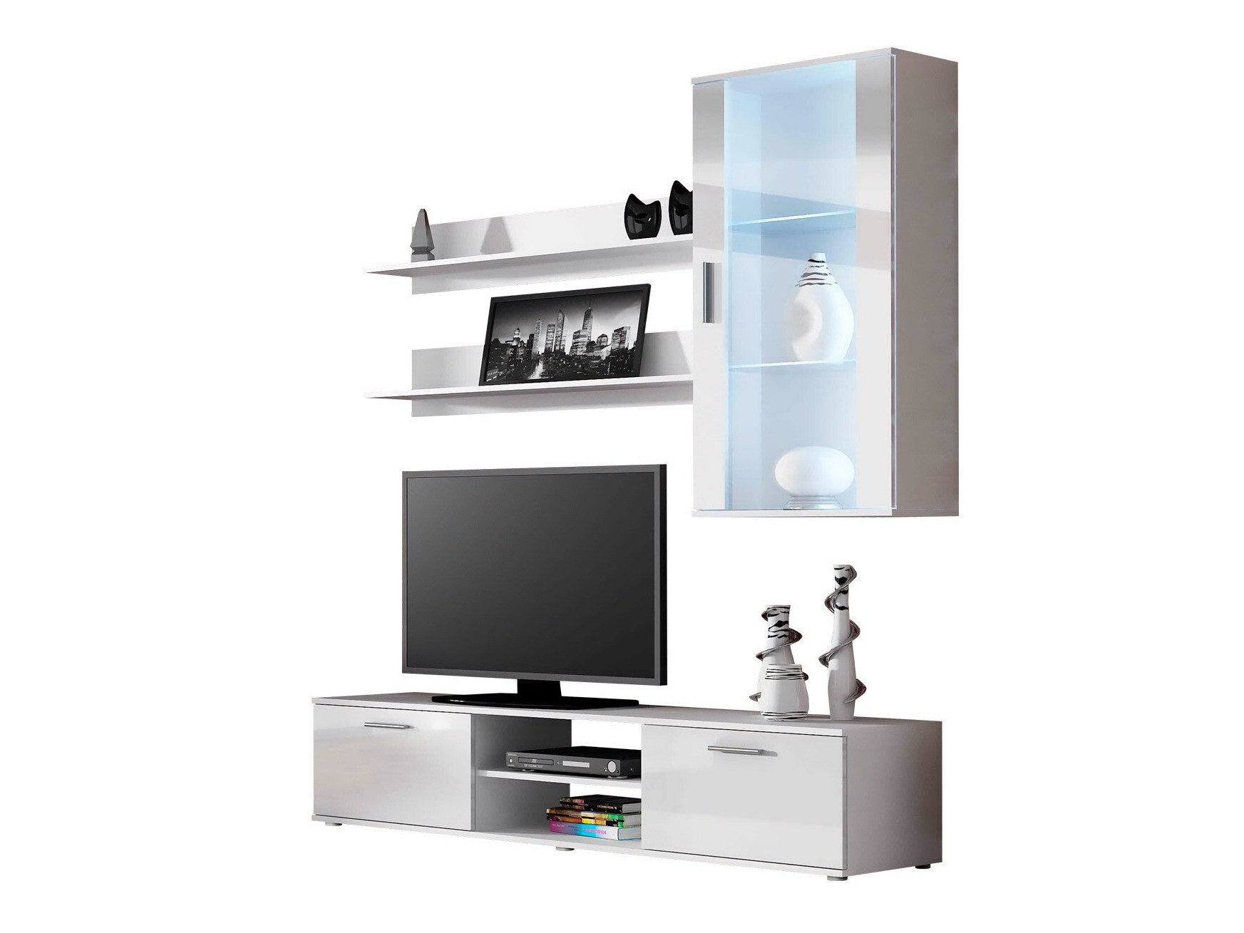 Set za dnevnu sobu Tornola 113 (Belo + Sjajno belo)