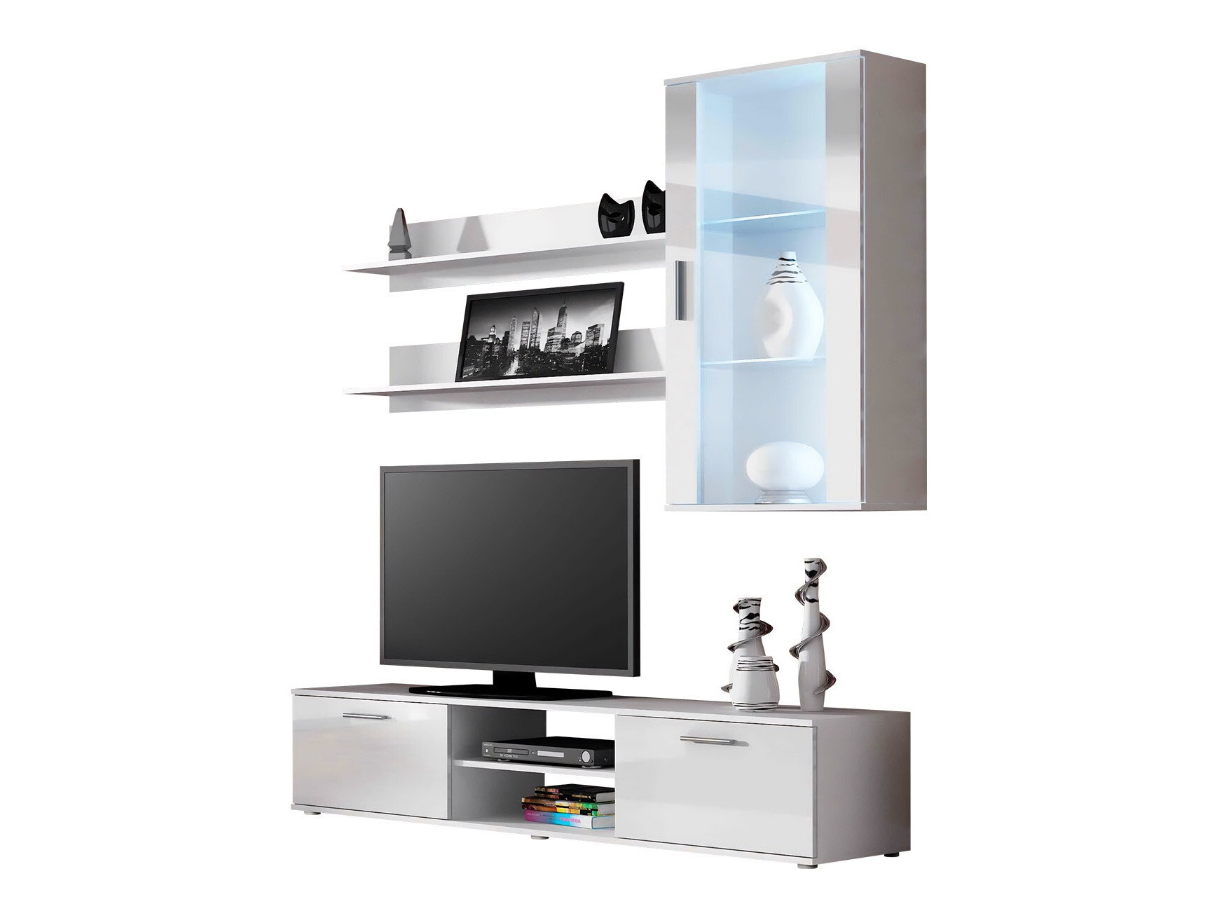 Set za dnevnu sobu Tornola 113 (Belo + Sjajno belo)