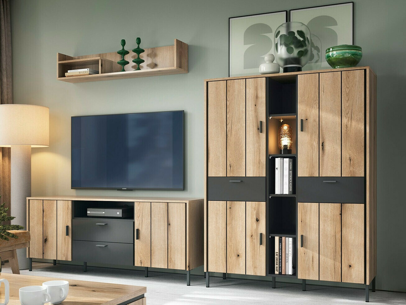 TV komoda Morelmi 100 (Antracit + Hrast)