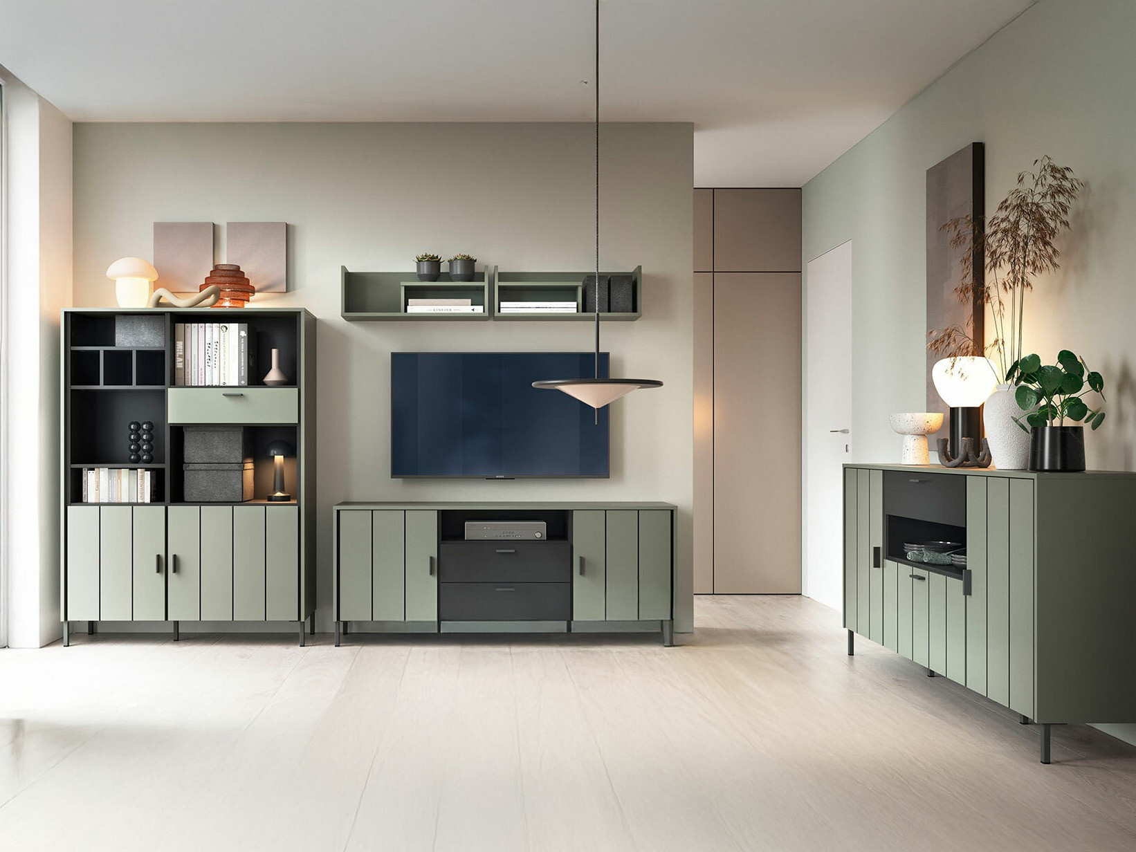 TV komoda Morelmi 100 (Zelena + Antracit)