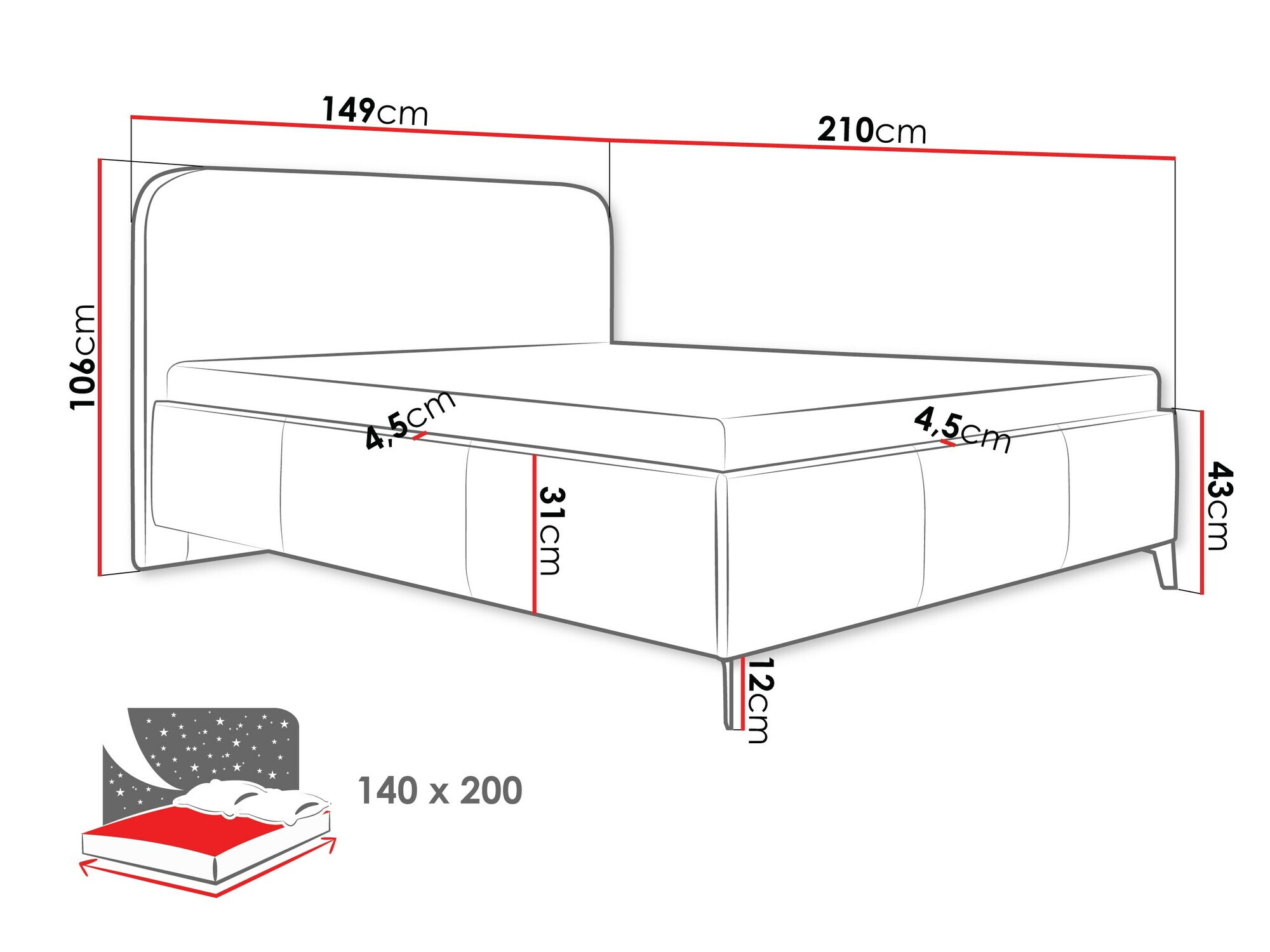 Krevet ComfiDream Lumila (Velo 627)