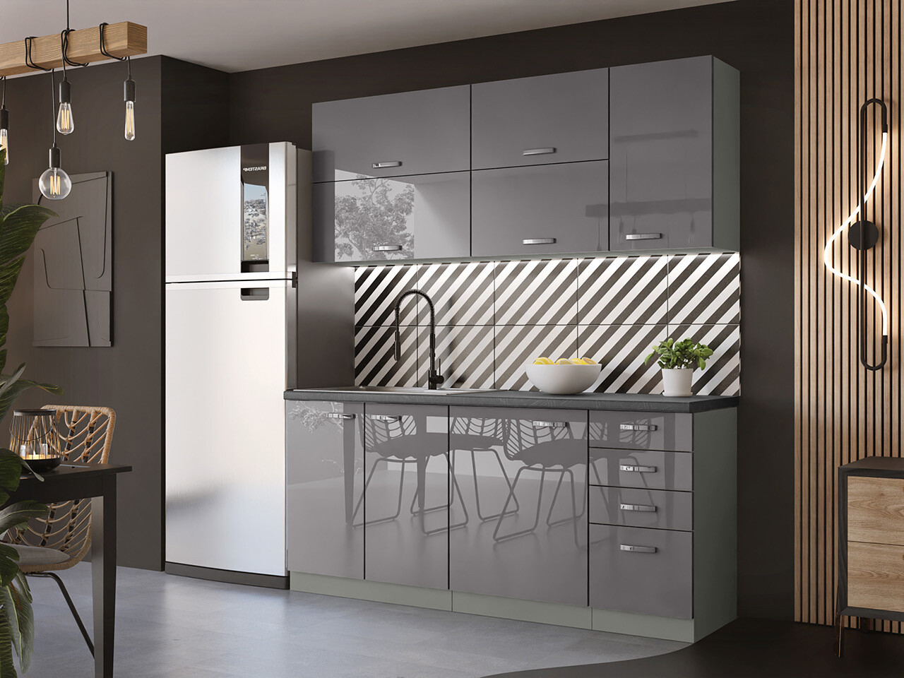 Modularni ormar za ugradne uređaje Multi Grey 116