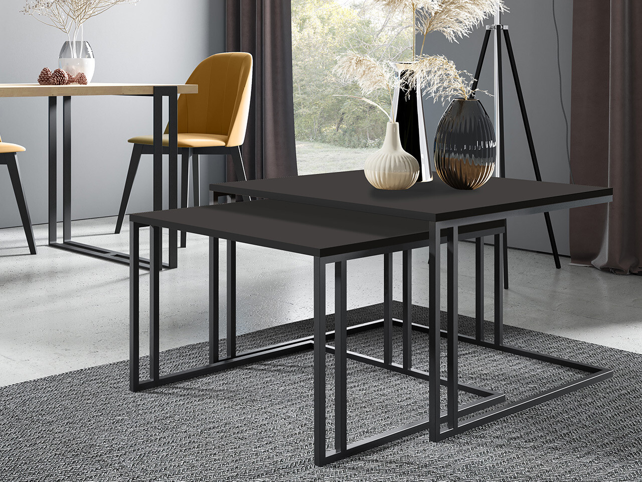 Set stočića za kafu Oswego 110 (Crno)