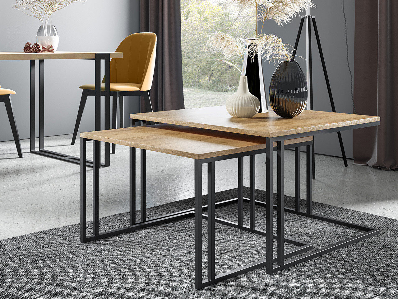 Set stočića za kafu Oswego 110 (Smeđa + Crno)