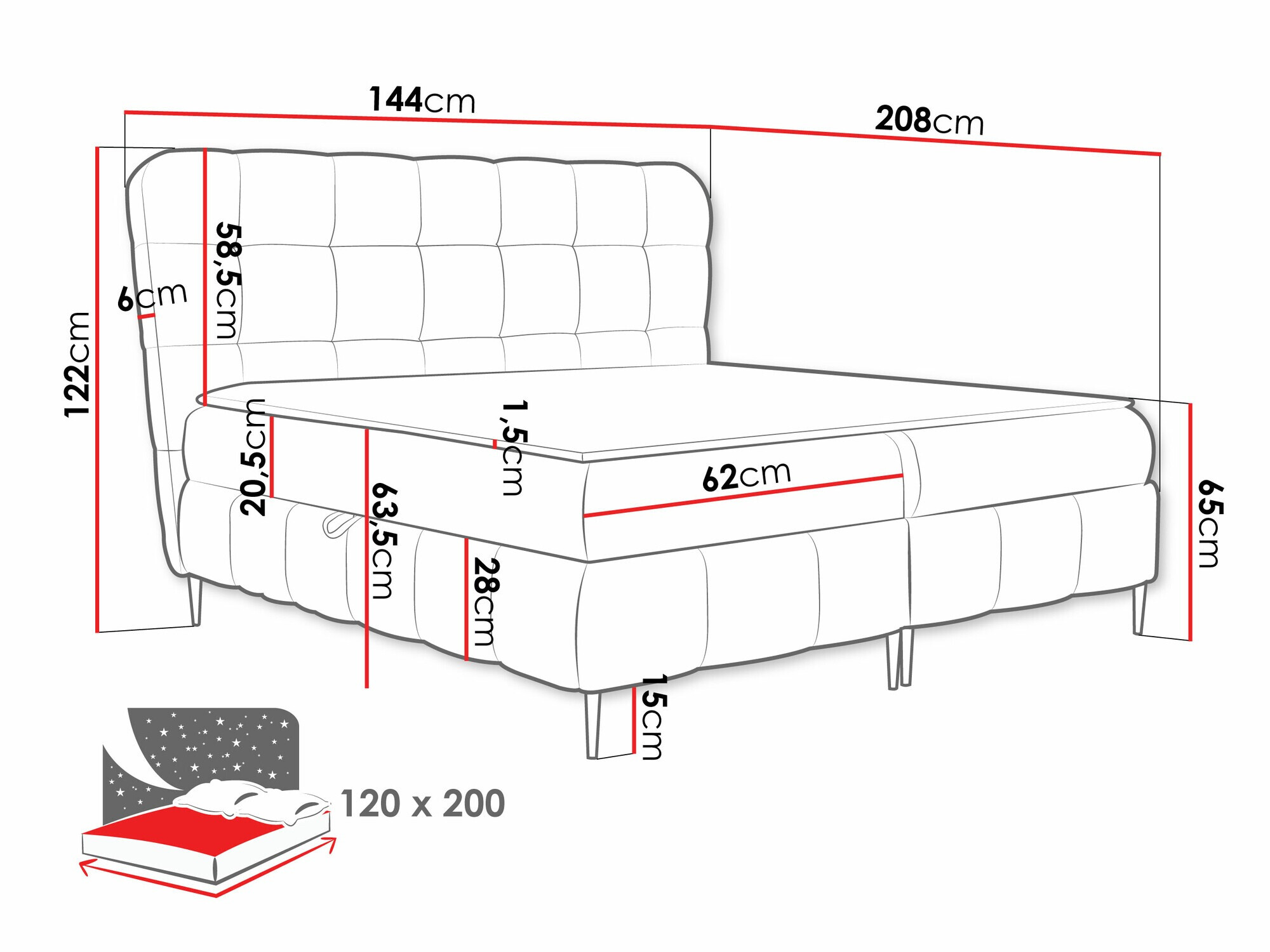 Boxspring krevet Baltimore 195 (Freya 210.03)