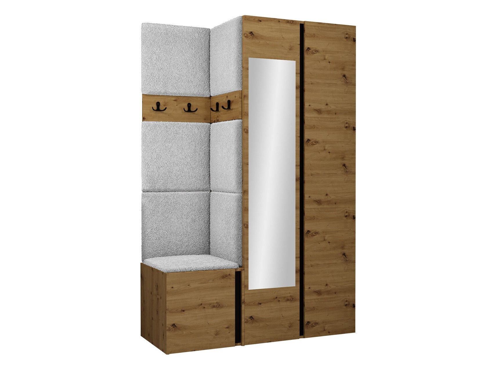 Set za hodnik Hartford 350 (Zanatski hrast + Crno)