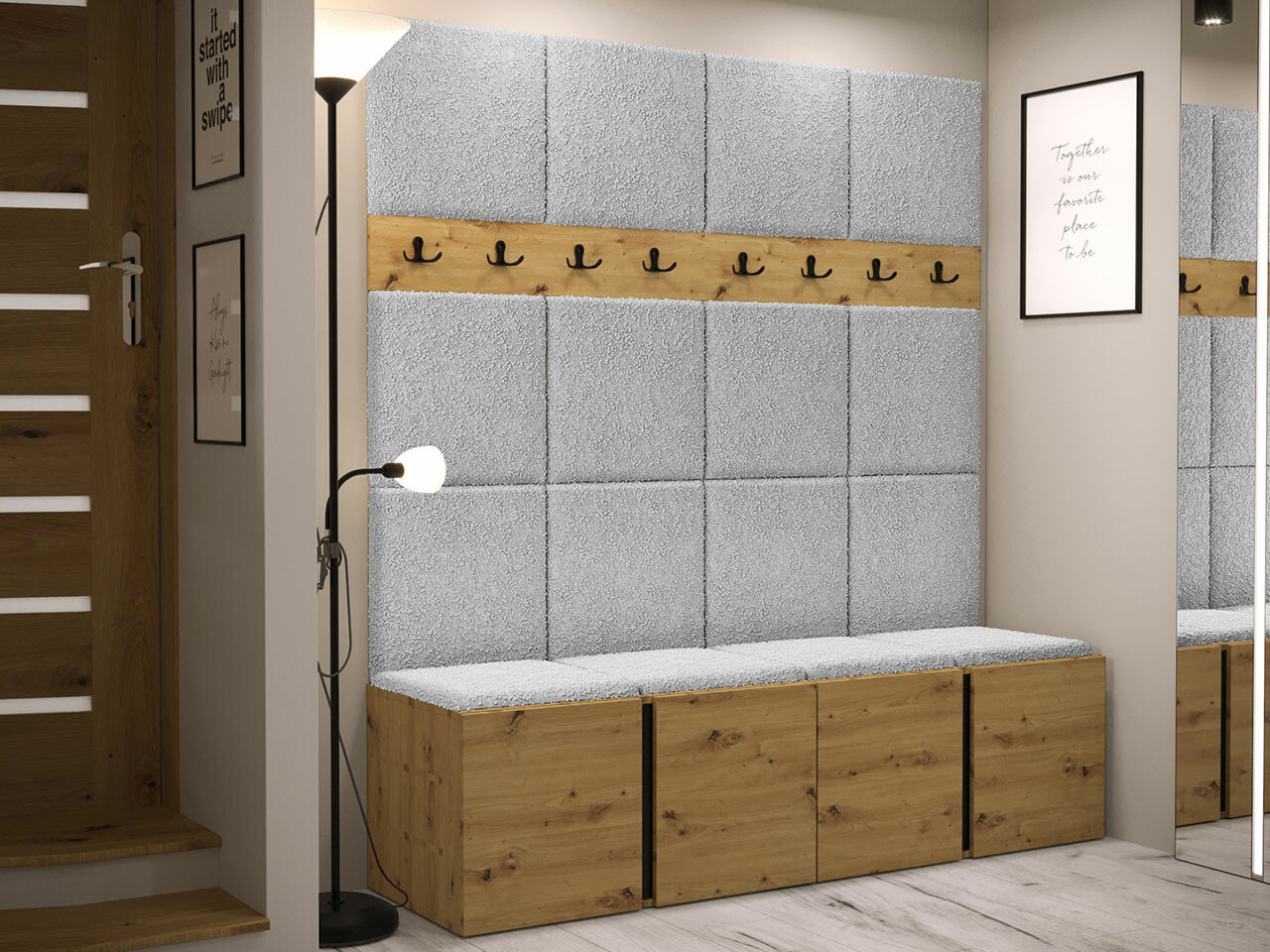 Set za hodnik Hartford 268 (Zanatski hrast)