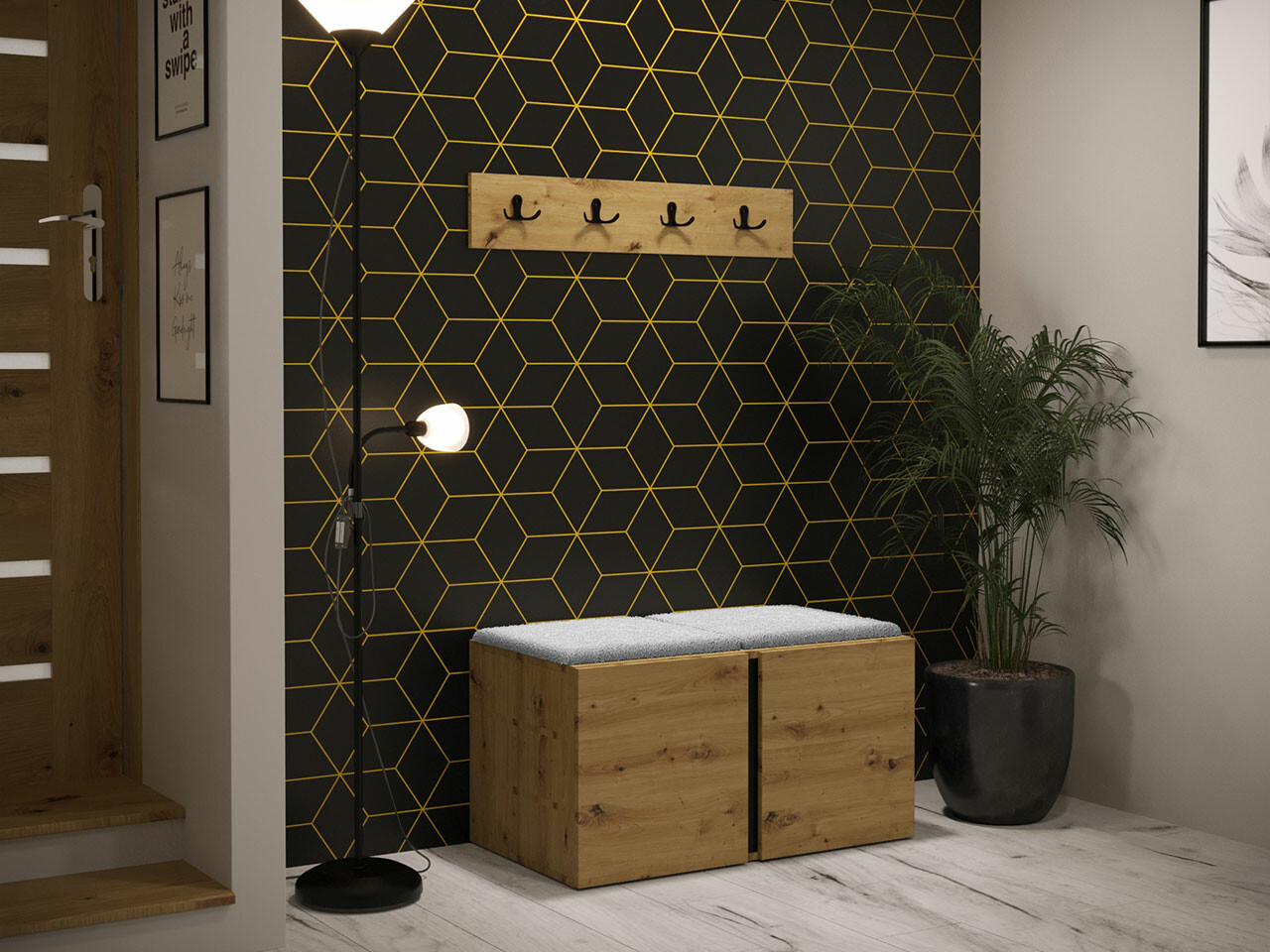 Set za hodnik Hartford 275 (Zanatski hrast)