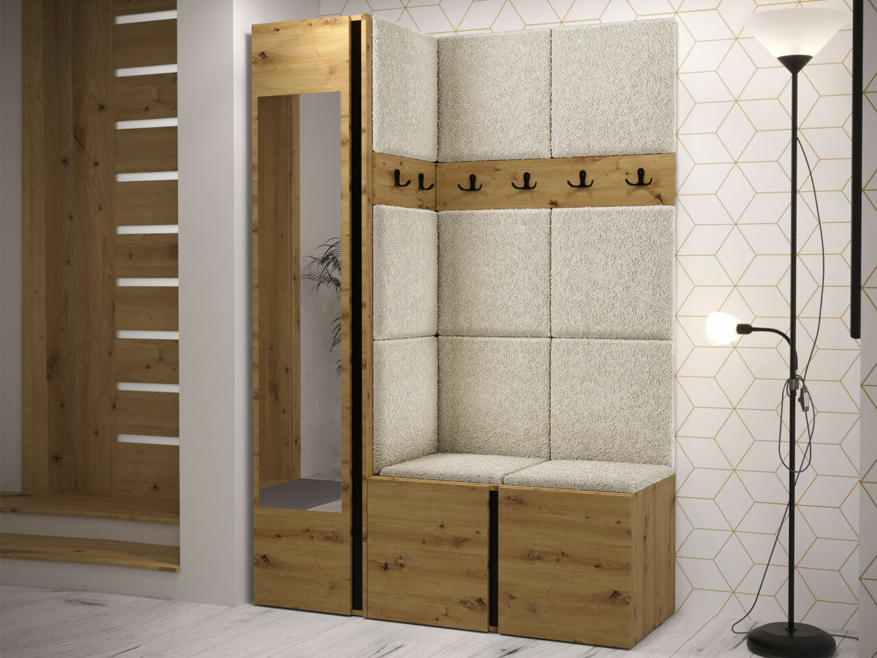 Set za hodnik Hartford 277 (Zanatski hrast)