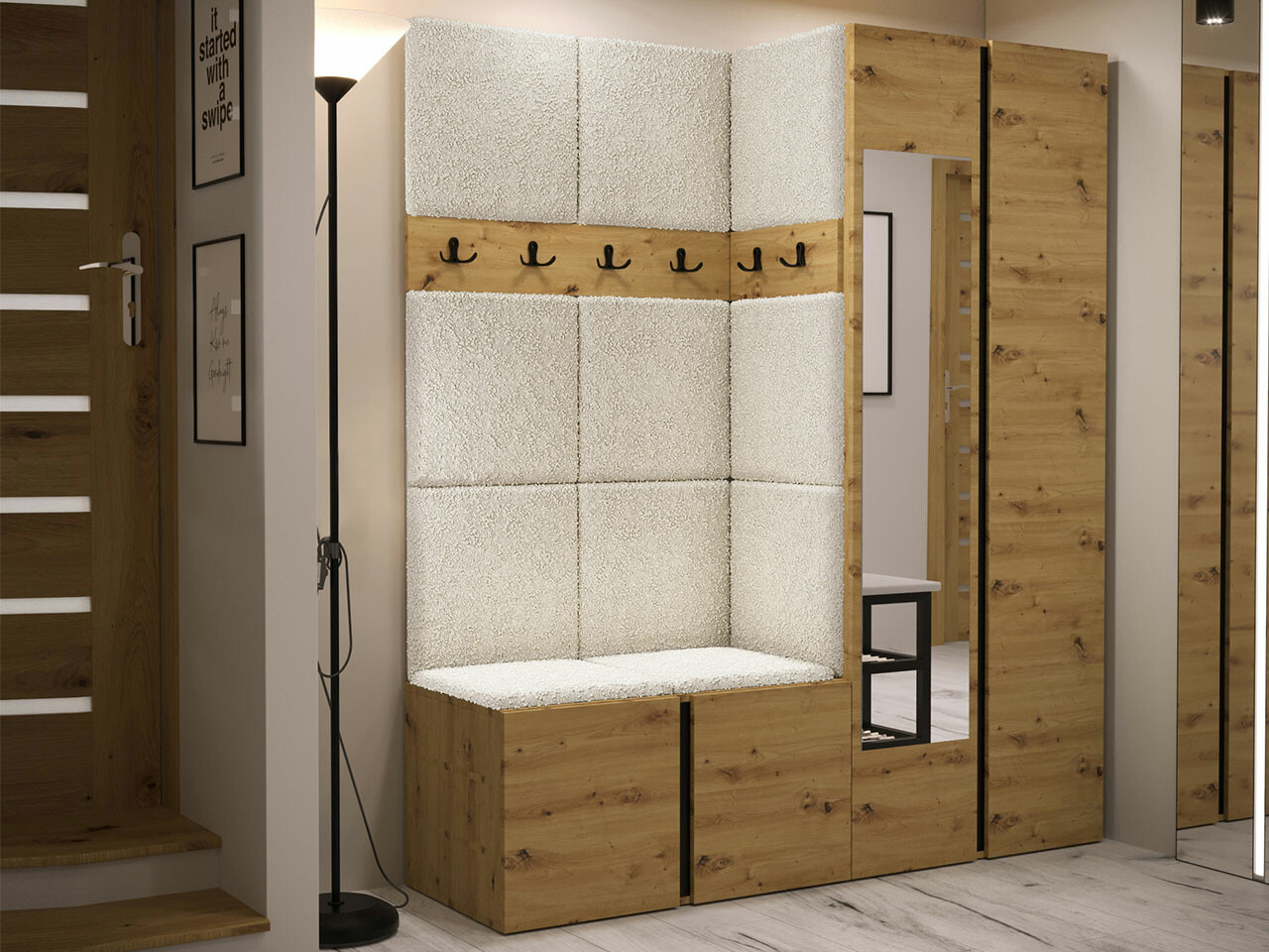 Set za hodnik Hartford 278 (Zanatski hrast)