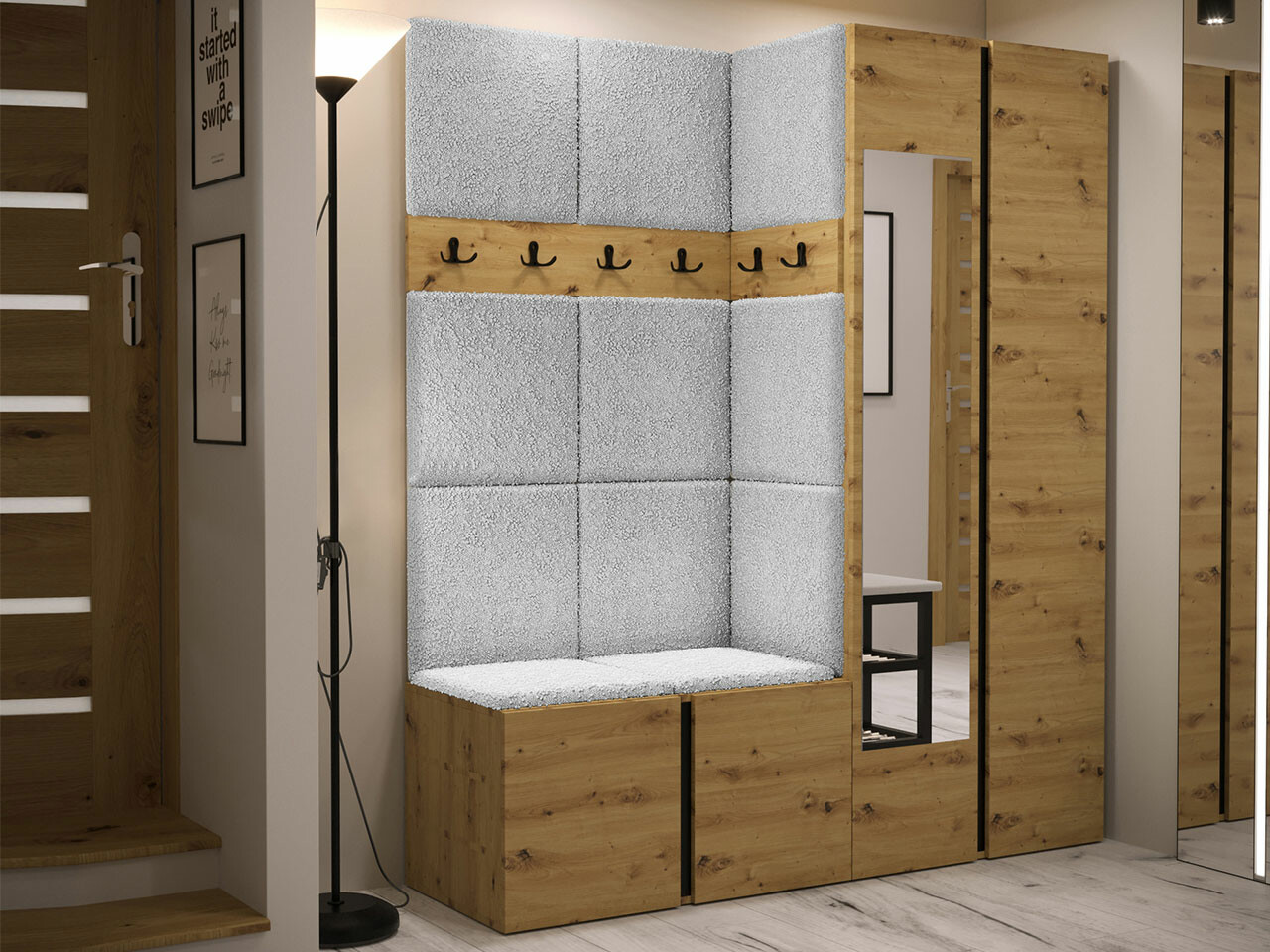 Set za hodnik Hartford 278 (Zanatski hrast)