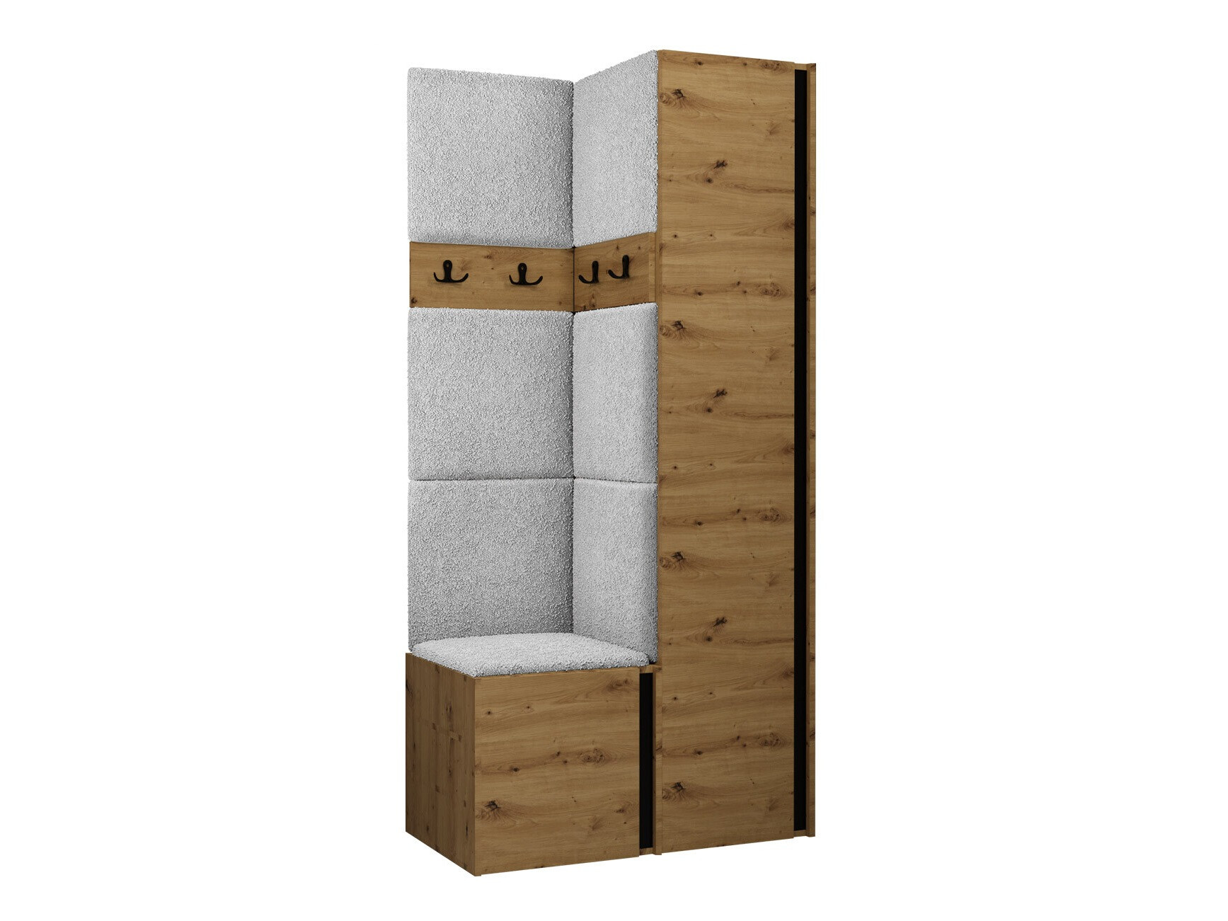 Set za hodnik Hartford 348 (Zanatski hrast + Crno)