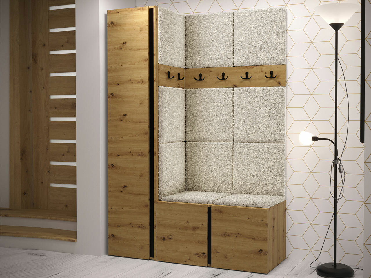 Set za hodnik Hartford 471 (Zanatski hrast)