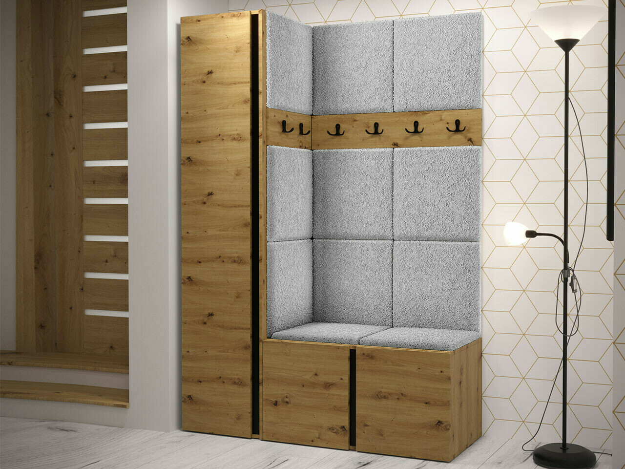 Set za hodnik Hartford 471 (Zanatski hrast)