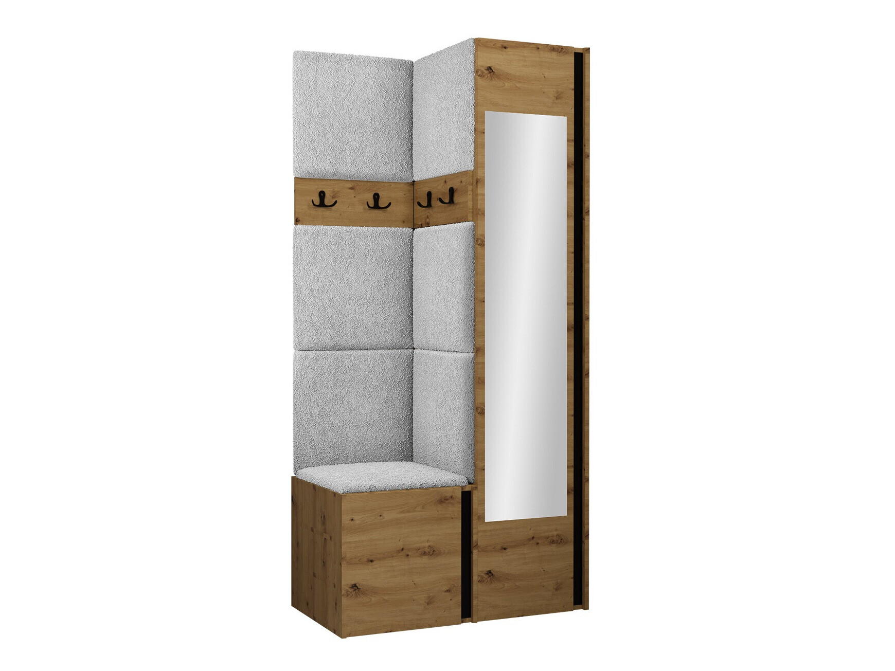 Set za hodnik Pinis XXV (Artisan hrast + Crno)