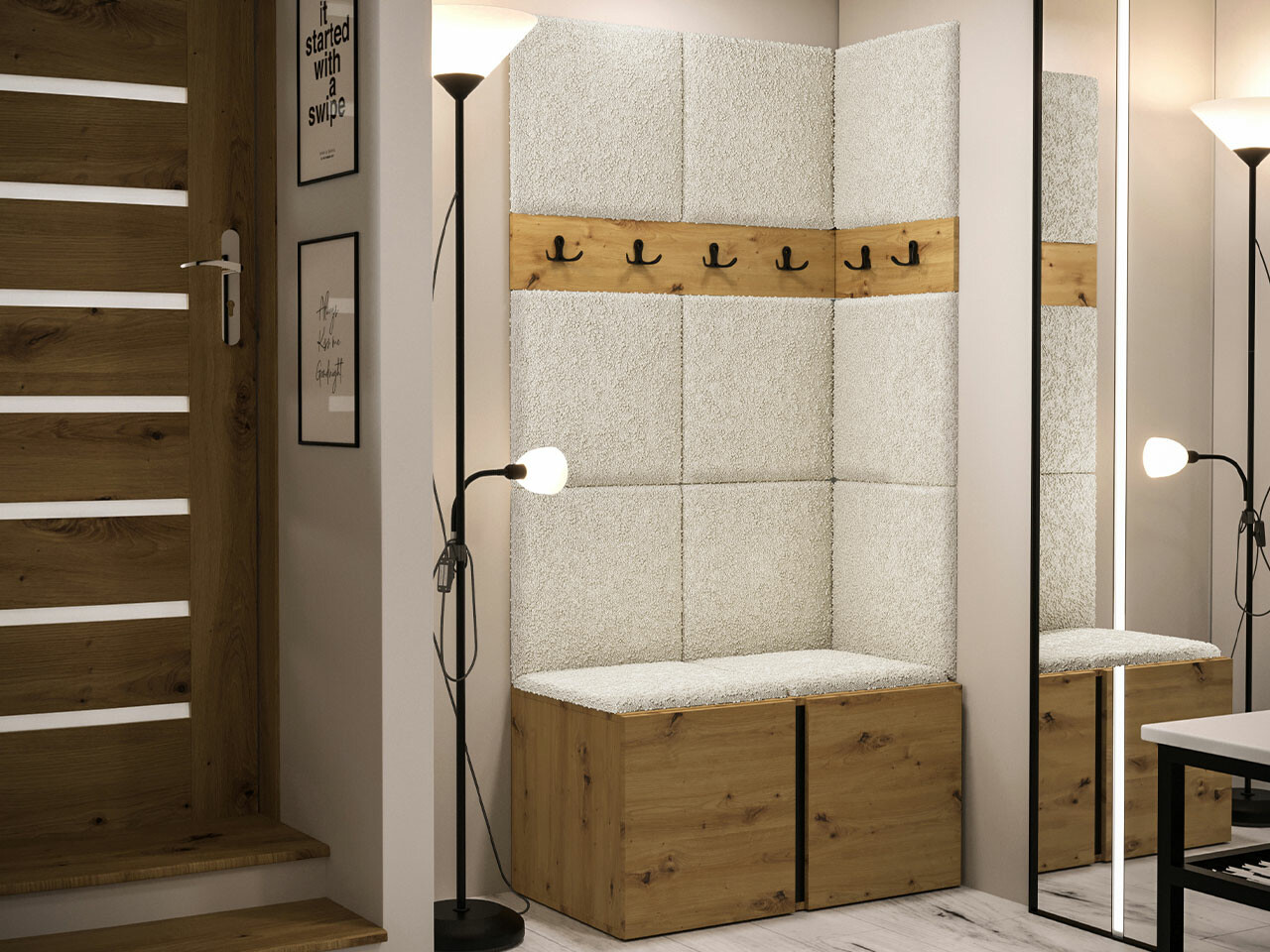 Set za hodnik Hartford 264 (Zanatski hrast)