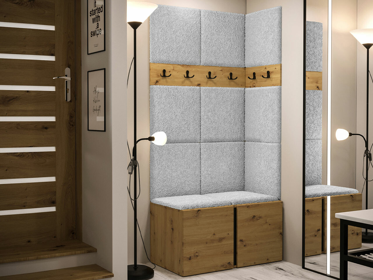 Set za hodnik Hartford 264 (Zanatski hrast)