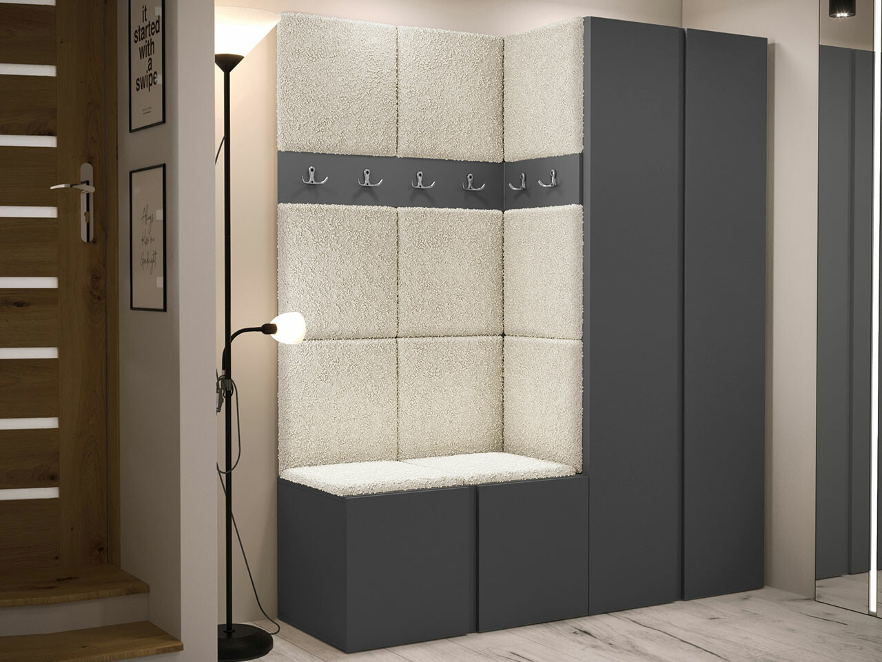 Set za hodnik Hartford 266 (Graphite)