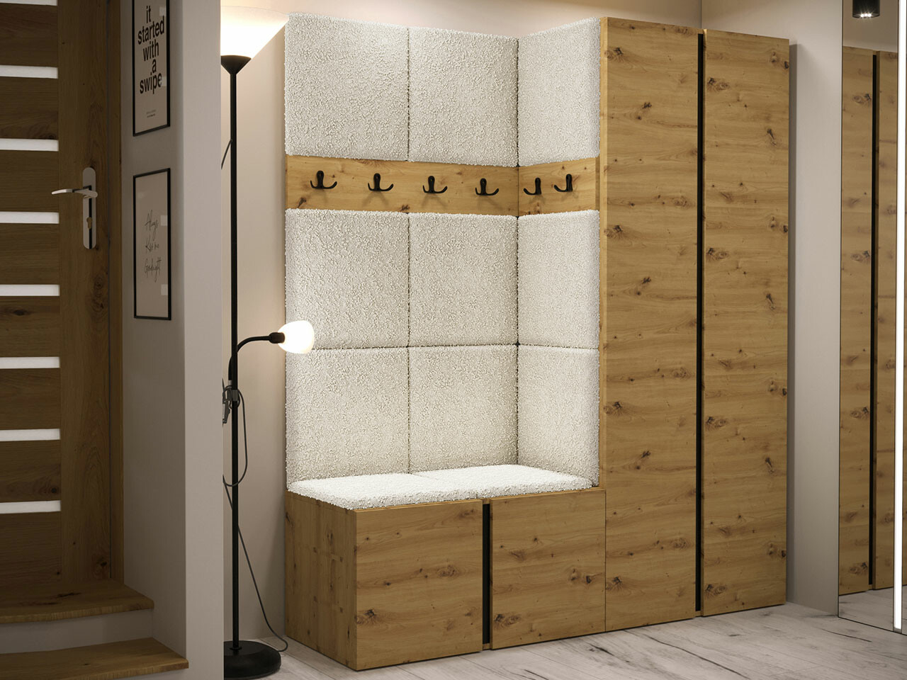 Set za hodnik Hartford 266 (Zanatski hrast)