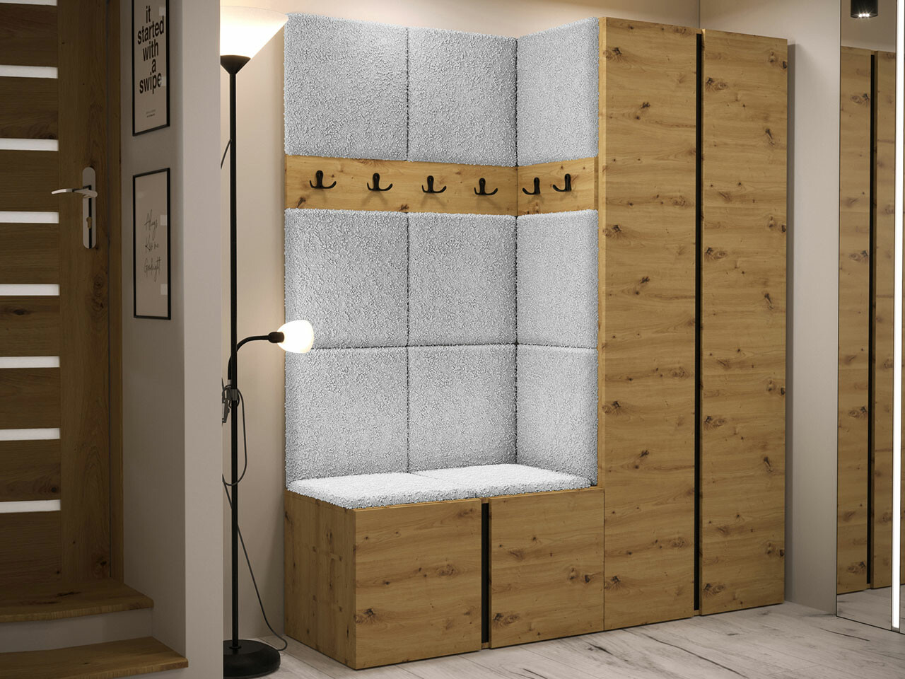 Set za hodnik Hartford 266 (Zanatski hrast)