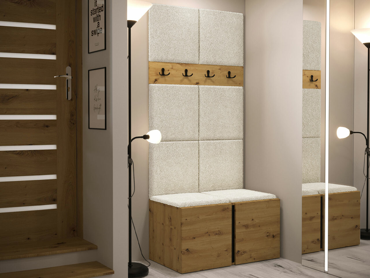 Set za hodnik Hartford 267 (Zanatski hrast)