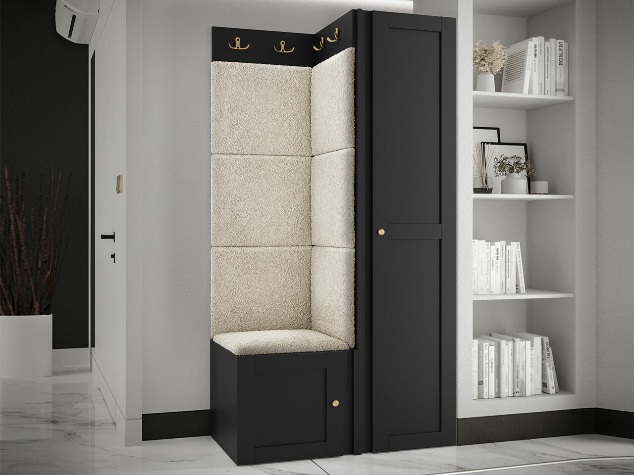 Set za hodnik Hartford 381 (Crno)