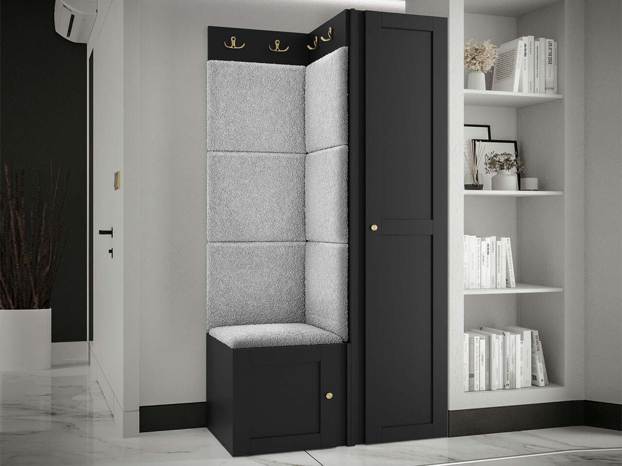 Set za hodnik Hartford 381 (Crno)